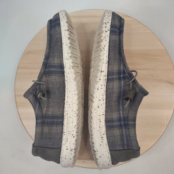 Hey Dude Wally Funk Plaid Blue Gray Slip On Shoes Men US 12 - Picture 11 of 15
